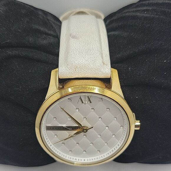 Armani Exchange AX5207 Womens White Leather Analog Dial Quartz Wrist Watch BC500 - Picture 5 of 11